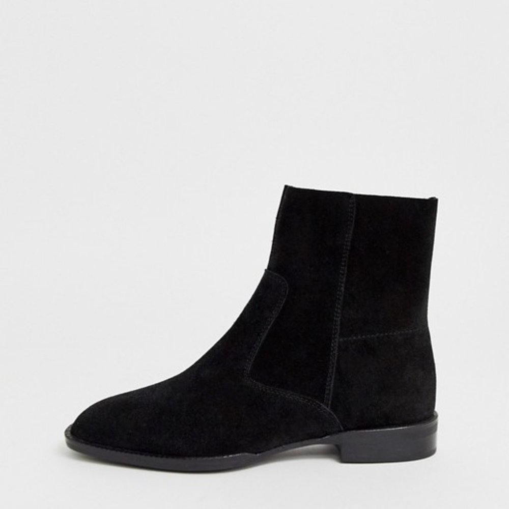 NEW ASOS DESIGN Alfie Suede Sock Boots in black